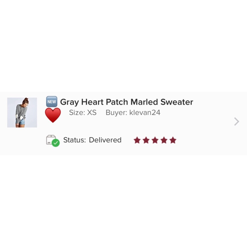 Gray Heart Patch Marled Sweater - Picture 8 of 8